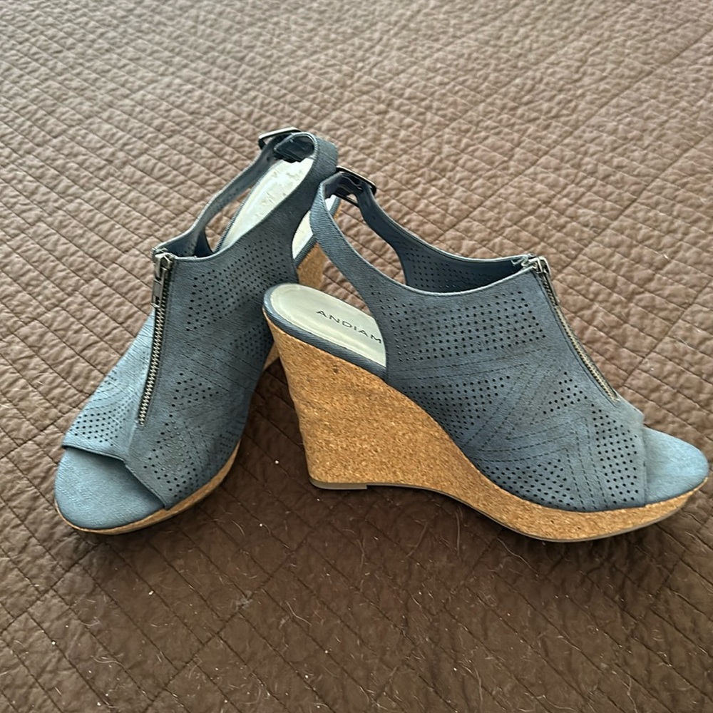 Slate Blue Wedge Heel Sz. 12m.